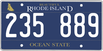RI license plate 235889