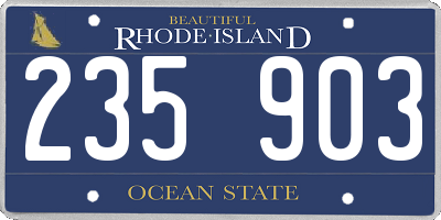 RI license plate 235903