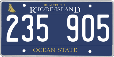 RI license plate 235905