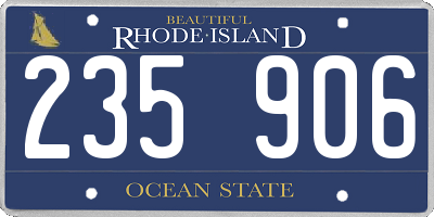 RI license plate 235906