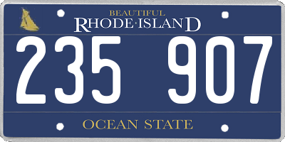 RI license plate 235907