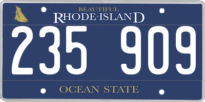 RI license plate 235909