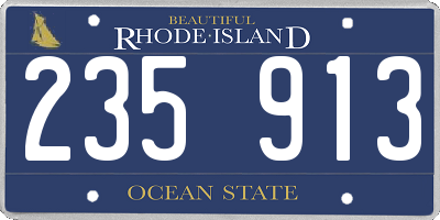 RI license plate 235913