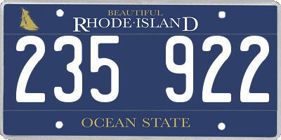 RI license plate 235922