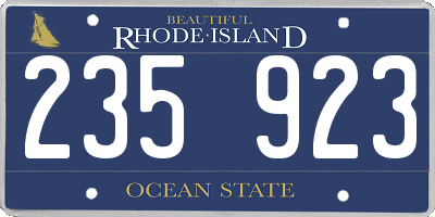 RI license plate 235923