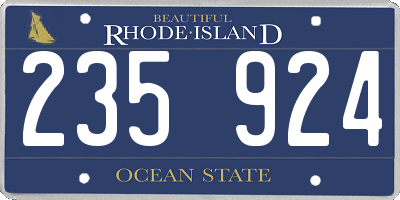 RI license plate 235924