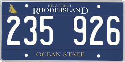 RI license plate 235926