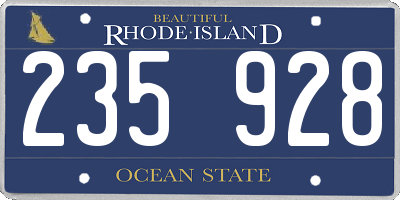 RI license plate 235928