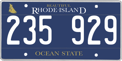 RI license plate 235929
