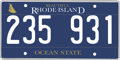 RI license plate 235931