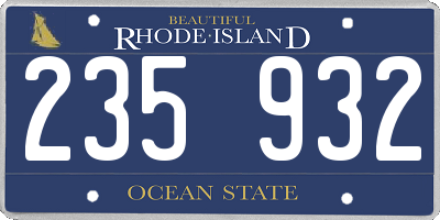 RI license plate 235932