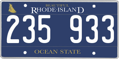 RI license plate 235933