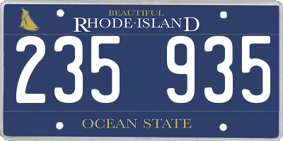 RI license plate 235935