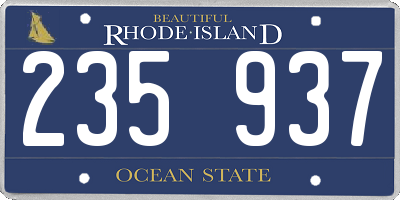 RI license plate 235937