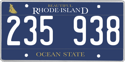 RI license plate 235938
