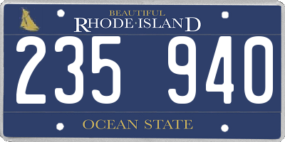 RI license plate 235940