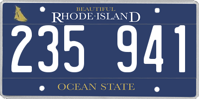 RI license plate 235941