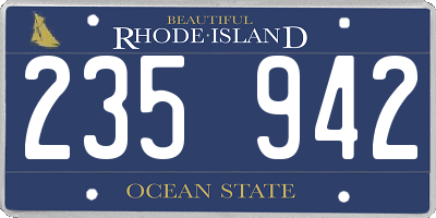 RI license plate 235942