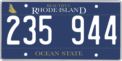RI license plate 235944