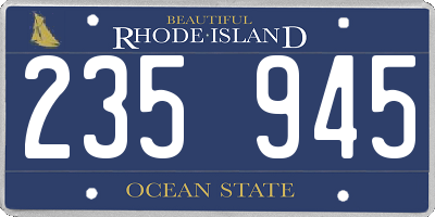 RI license plate 235945