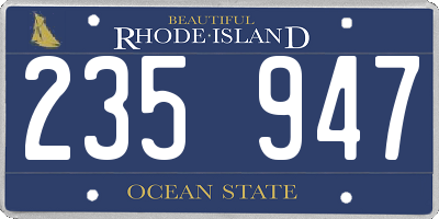 RI license plate 235947