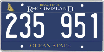 RI license plate 235951