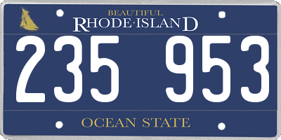 RI license plate 235953