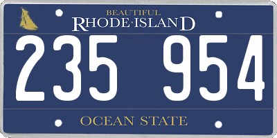RI license plate 235954