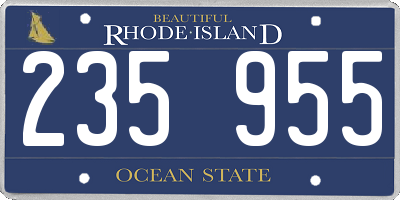 RI license plate 235955