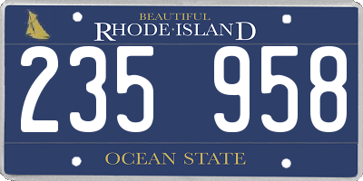 RI license plate 235958