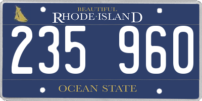 RI license plate 235960