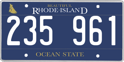 RI license plate 235961