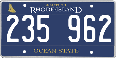 RI license plate 235962