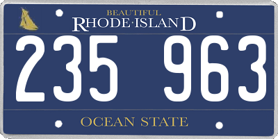 RI license plate 235963