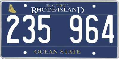 RI license plate 235964