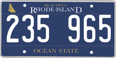 RI license plate 235965