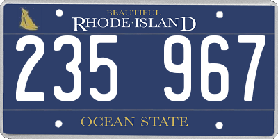 RI license plate 235967