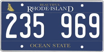 RI license plate 235969