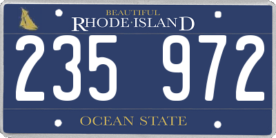 RI license plate 235972