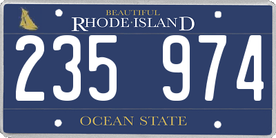 RI license plate 235974