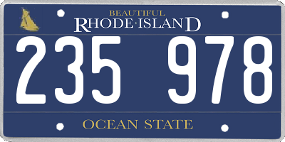 RI license plate 235978