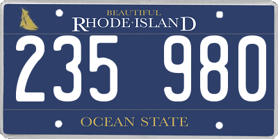 RI license plate 235980