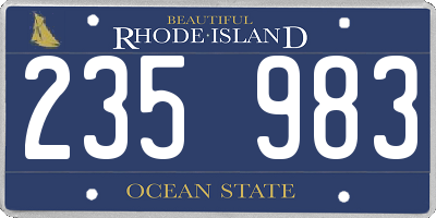 RI license plate 235983