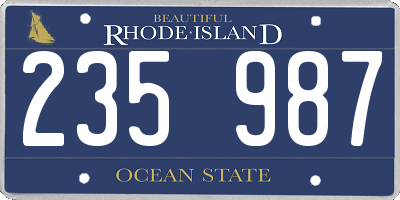 RI license plate 235987