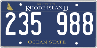 RI license plate 235988
