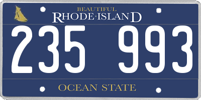 RI license plate 235993