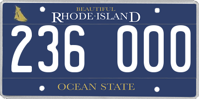 RI license plate 236000