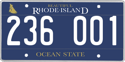 RI license plate 236001