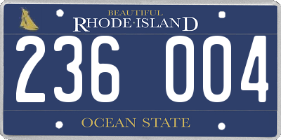 RI license plate 236004
