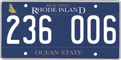 RI license plate 236006